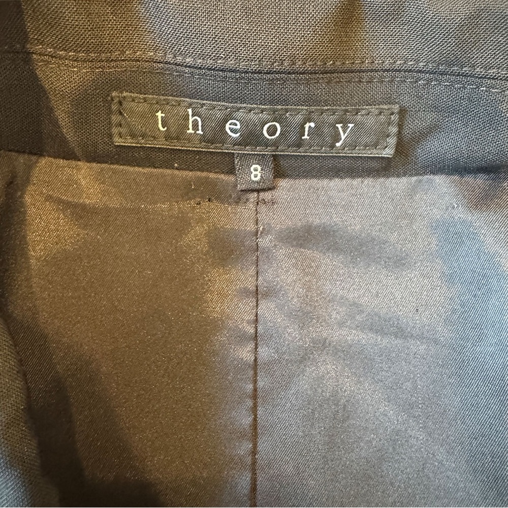 Theory Black Wool Blazer One Button Tailored Jacket 8 - Picture 3 of 7